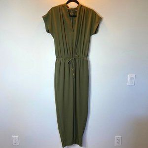 Monk & Lou Romper (Pant Suit) - Green / Drawstring Waist / Zip Back / Pockets